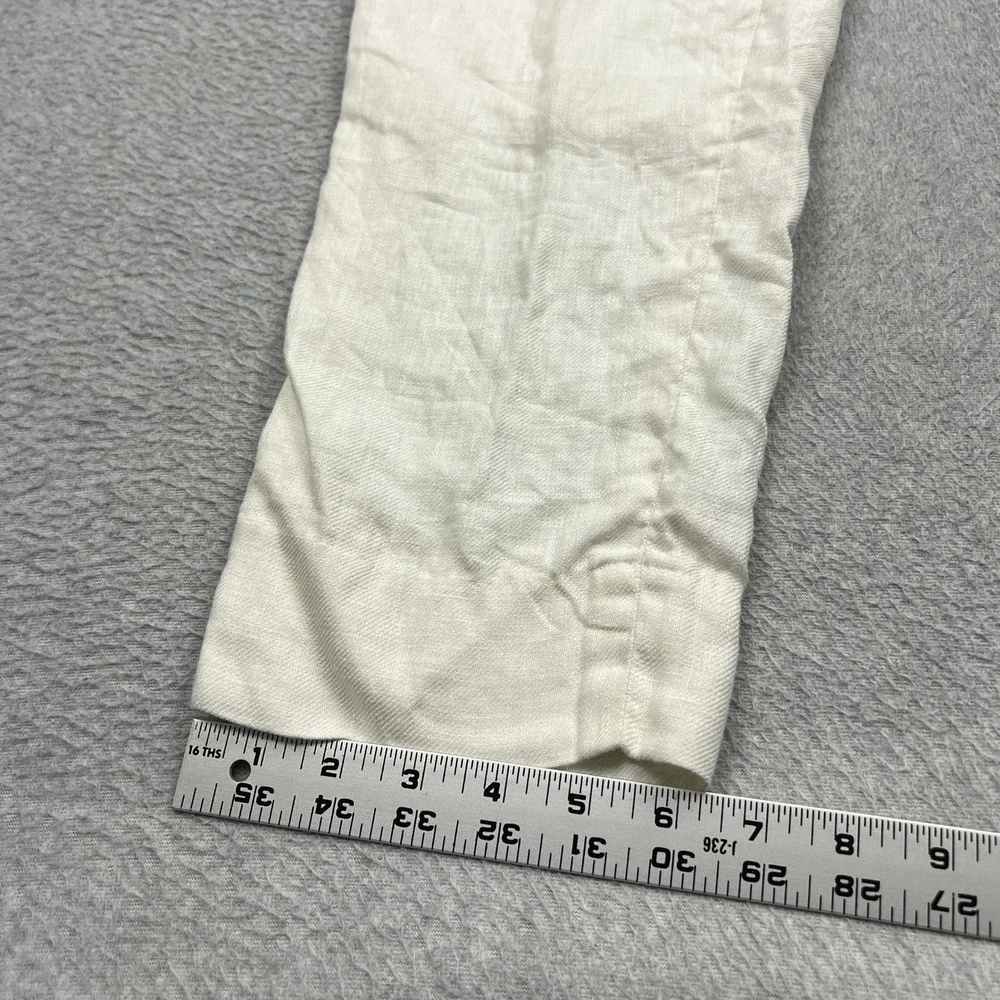 Banana Republic Pants Mens 36x34 (34x29) White Tailored 100% Linen Dress Trouser